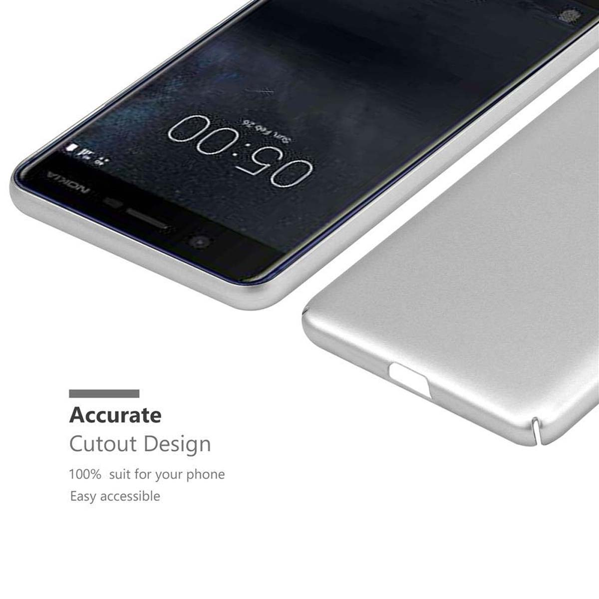 Backcover, 2017, im Nokia, SILBER Matt CADORABO METALL 3 Hülle Case Metall Hard Style,