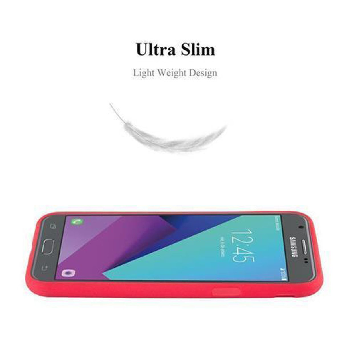 Samsung, ROT Version, Galaxy Frosted CADORABO TPU Schutzhülle, J7 2017 FROST Backcover, US