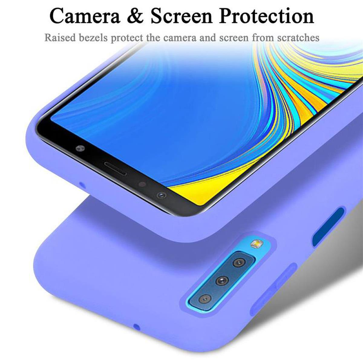 2018, Backcover, Silicone Style, Hülle LIQUID A7 Liquid Case Galaxy LILA CADORABO HELL im Samsung,