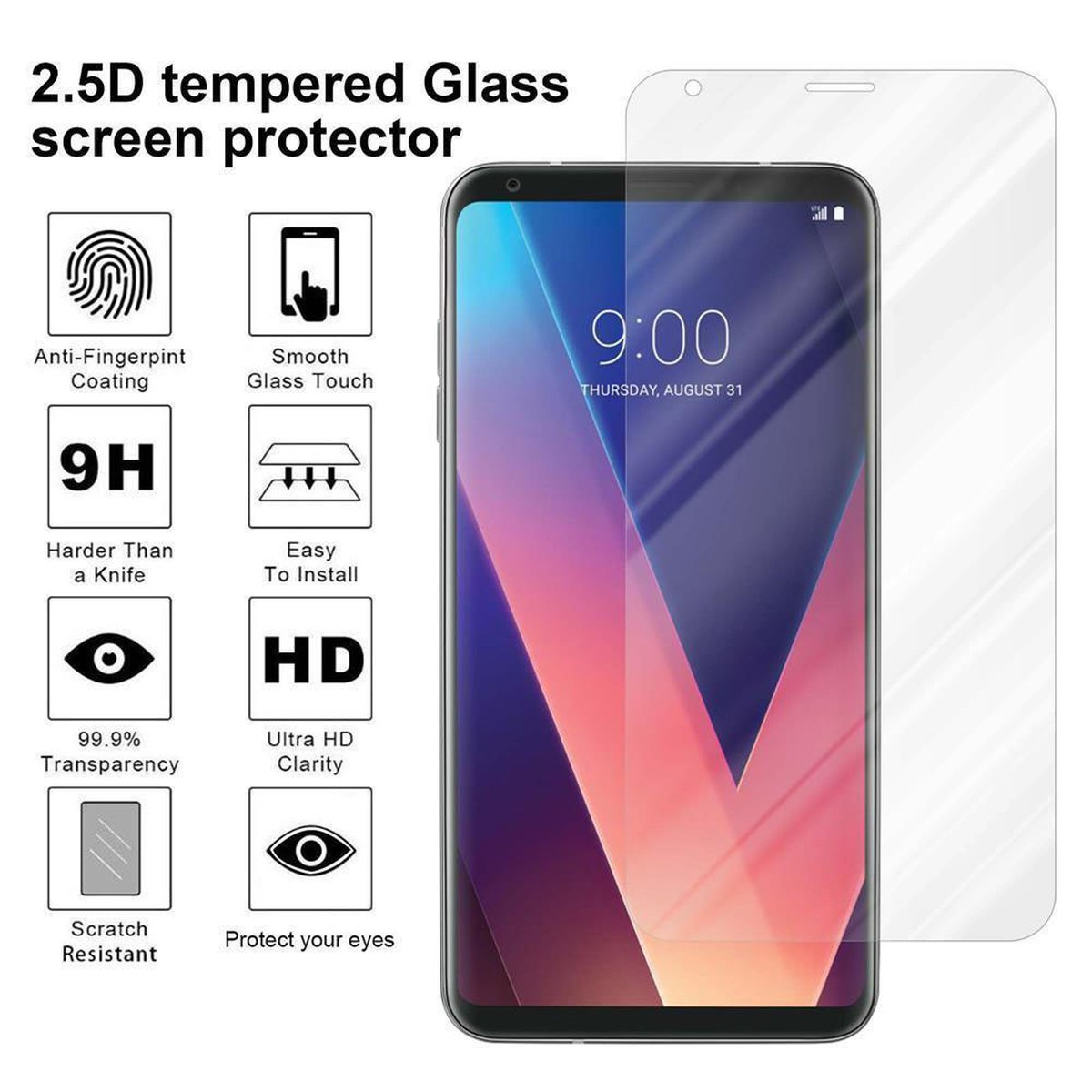 CADORABO Schutzglas Tempered Glas Schutzfolie(für LG V30S+) / V30S / V30+ V30 