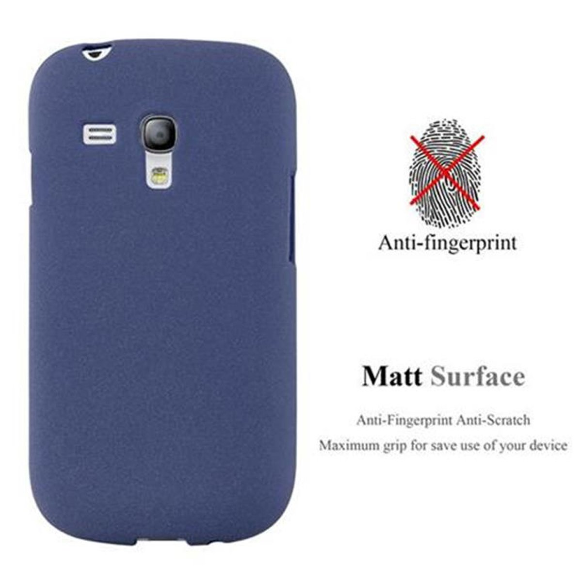 CADORABO TPU Frosted Schutzhülle, Galaxy BLAU S3 DUNKEL MINI, Samsung, FROST Backcover