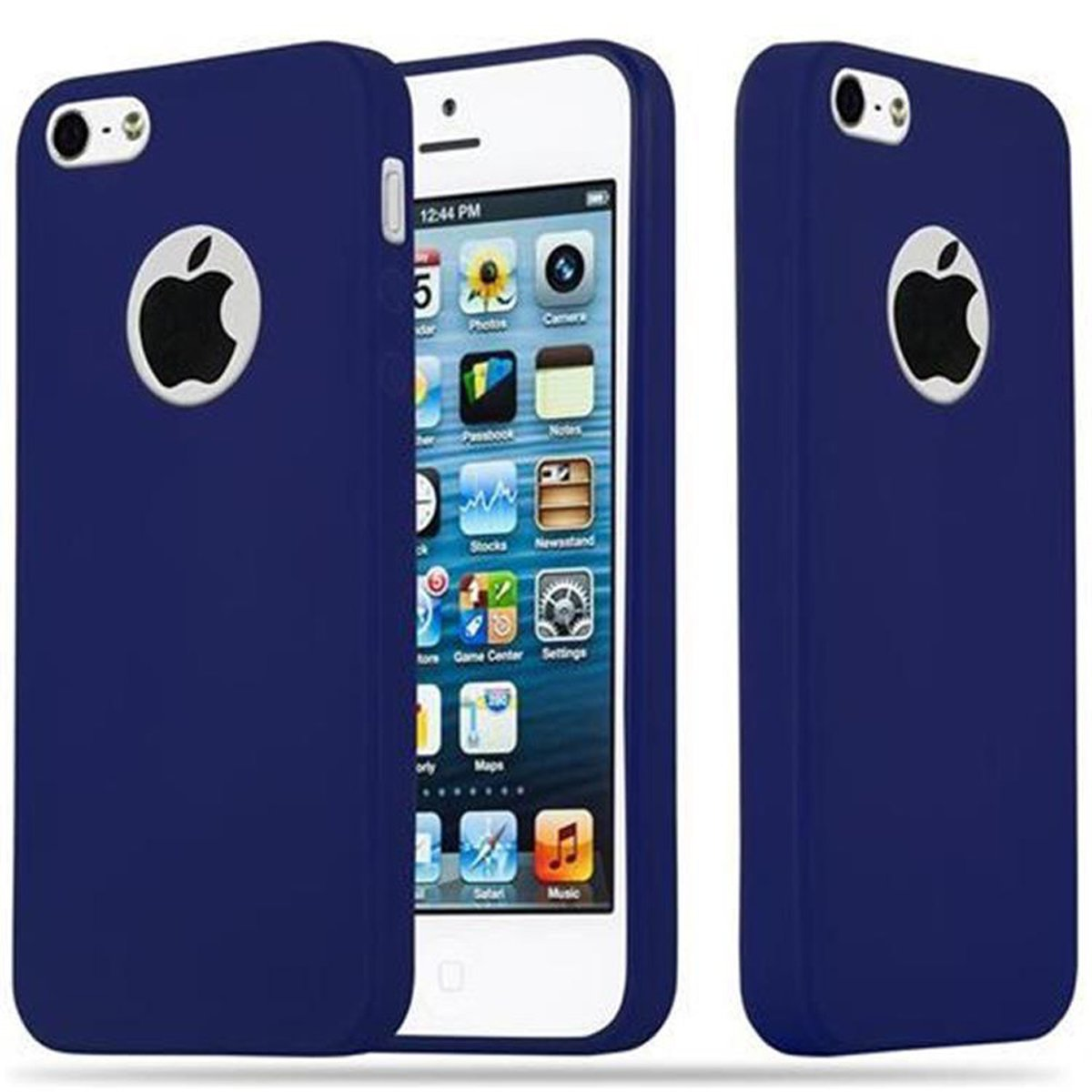 CADORABO Hülle im TPU 2016, Apple, / BLAU 5S SE / 5 DUNKEL Candy CANDY iPhone Style, Backcover