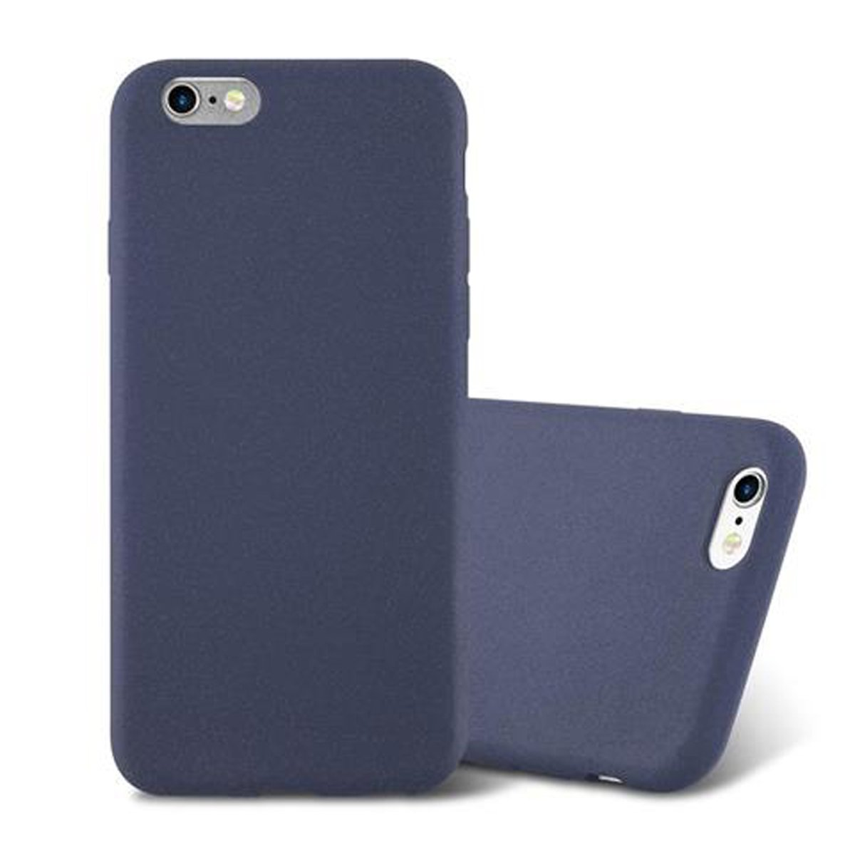 FROST Backcover, iPhone 6S, CADORABO TPU BLAU / Frosted DUNKEL Schutzhülle, Apple, 6
