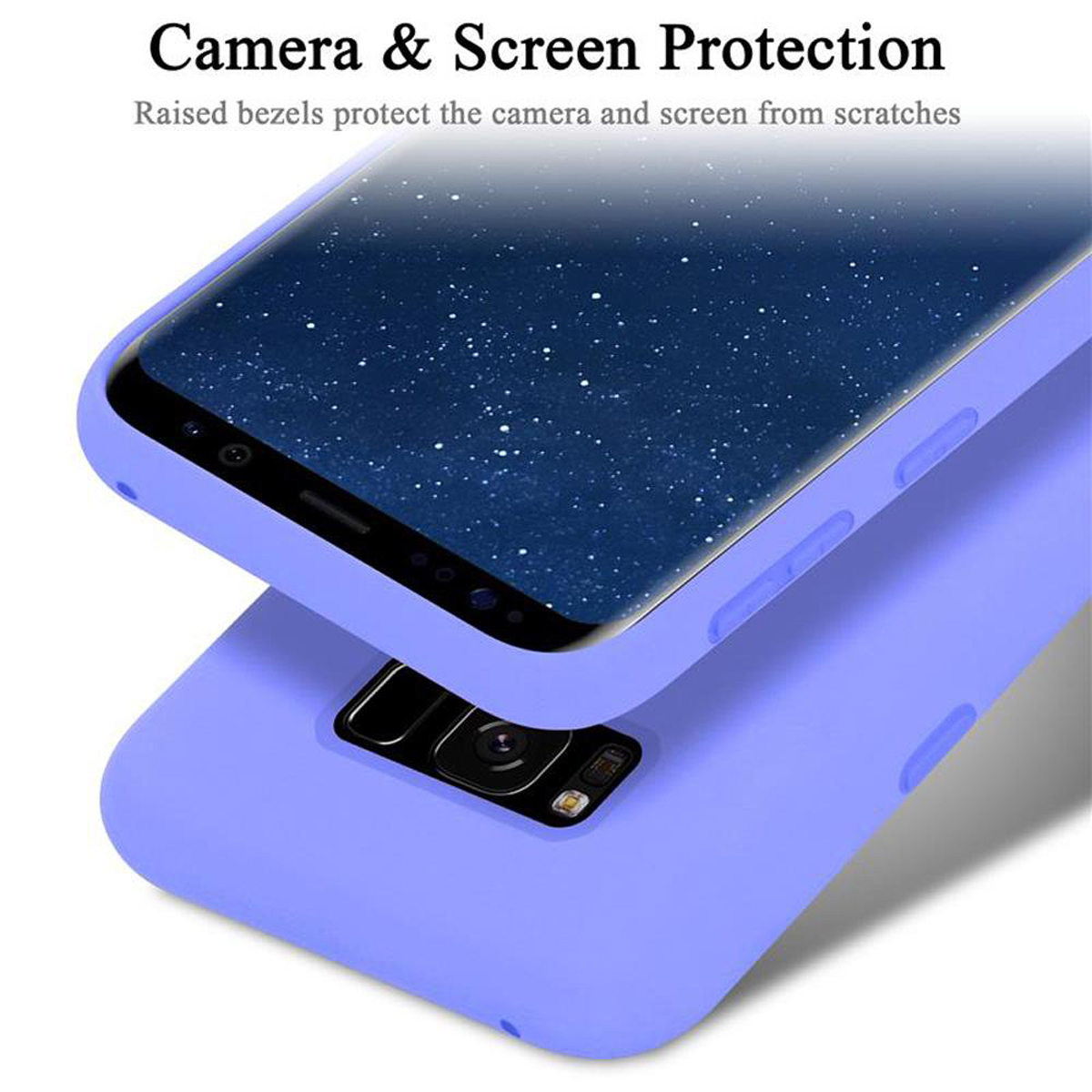 S8, Backcover, HELL Case im Galaxy Liquid Hülle Style, Samsung, CADORABO LILA LIQUID Silicone
