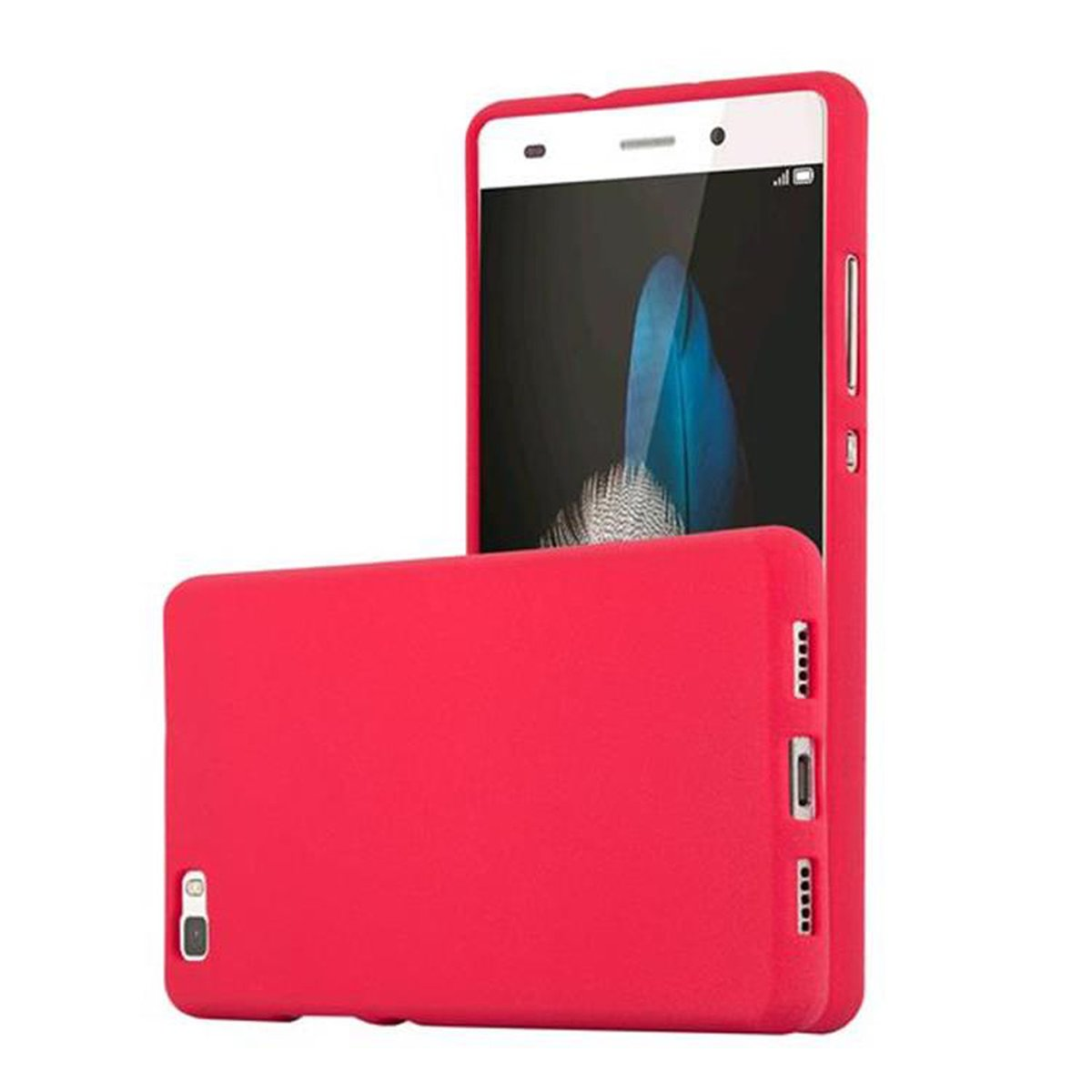 Backcover, 2015, Schutzhülle, P8 LITE Frosted CADORABO FROST ROT TPU Huawei,