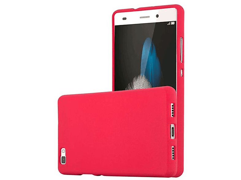 Backcover, 2015, Schutzhülle, P8 LITE Frosted CADORABO FROST ROT TPU Huawei,