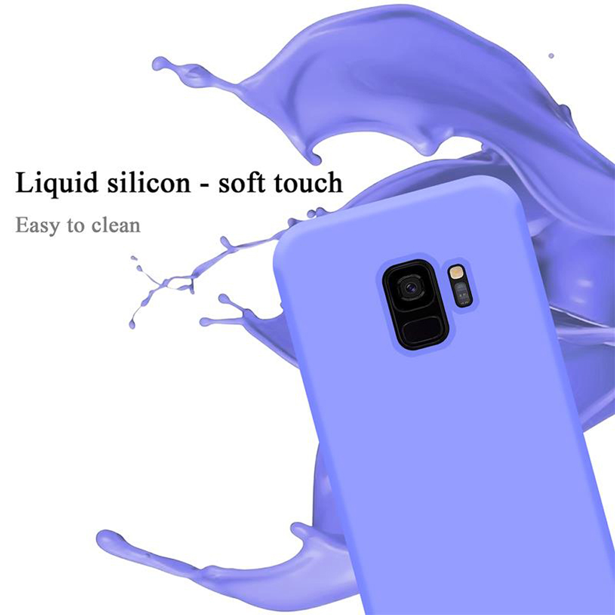 CADORABO Hülle im Liquid Silicone Galaxy Backcover, LILA Case HELL Style, Samsung, LIQUID S9