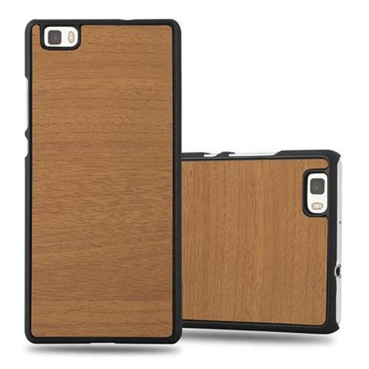 P8 Woody Hard WOODY CADORABO LITE Hülle 2015, Style, BRAUN Case Backcover, Huawei,