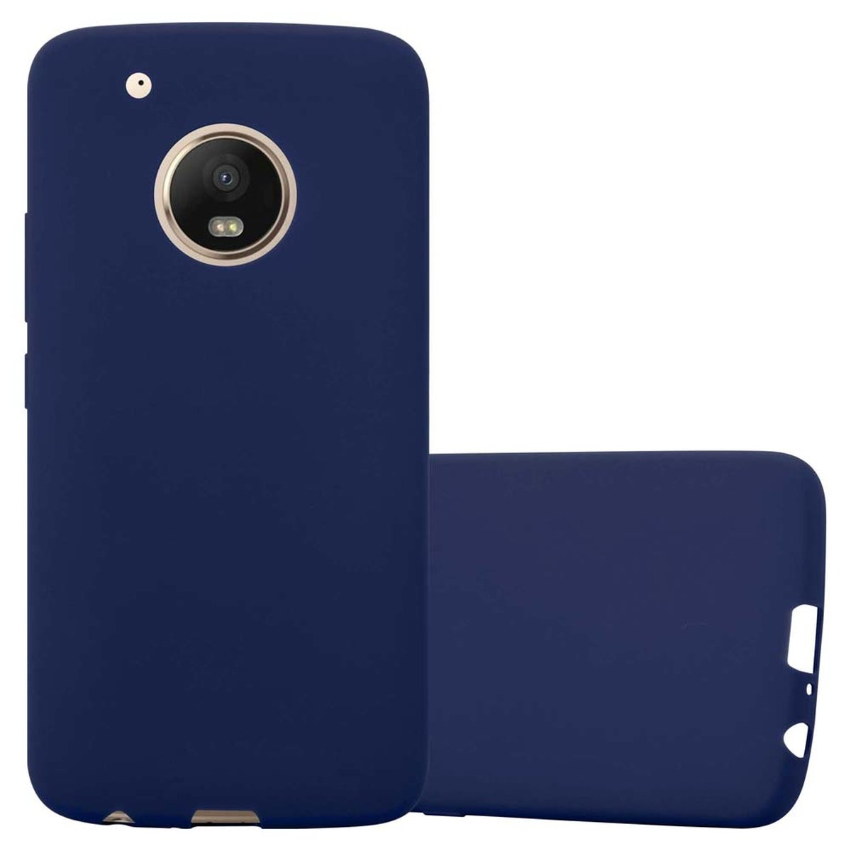 im Motorola, MOTO Style, CADORABO Hülle Candy G5 DUNKEL BLAU TPU Backcover, PLUS, CANDY