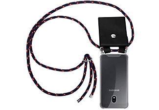 carcasa de móvil  - Funda flexible para móvil - Carcasa de TPU Silicona ultrafina CADORABO, Samsung, Galaxy J3 2017, azul rojo blanco punto