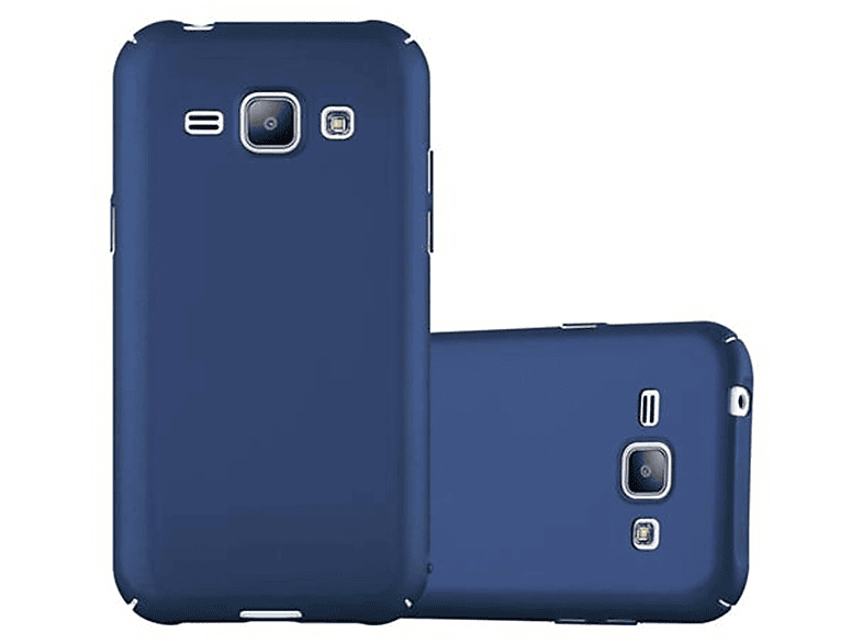 CADORABO Hülle im Hard Case Matt Metall Style, Backcover, Samsung, Galaxy J1 2015, METALL BLAU