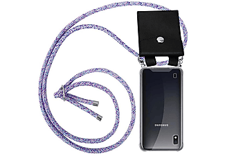 carcasa de móvil  - Funda flexible para móvil - Carcasa de TPU Silicona ultrafina CADORABO, Samsung, Galaxy A10, azul rojo blanco punto