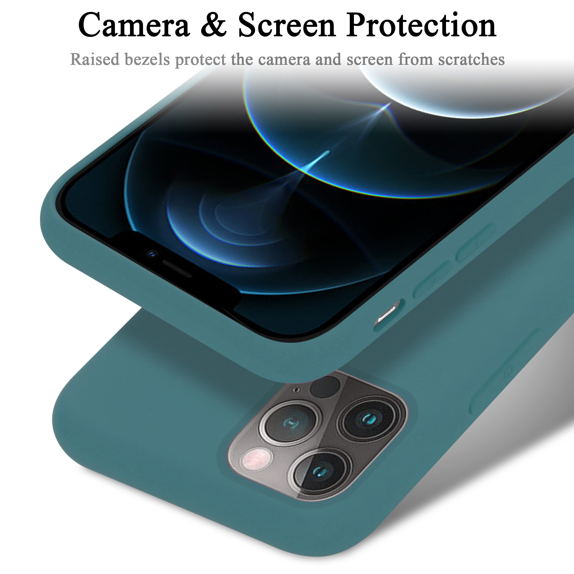 PRO Apple, Liquid Case Hülle im CADORABO Silicone Style, MAX, iPhone GRÜN LIQUID 13 Backcover,