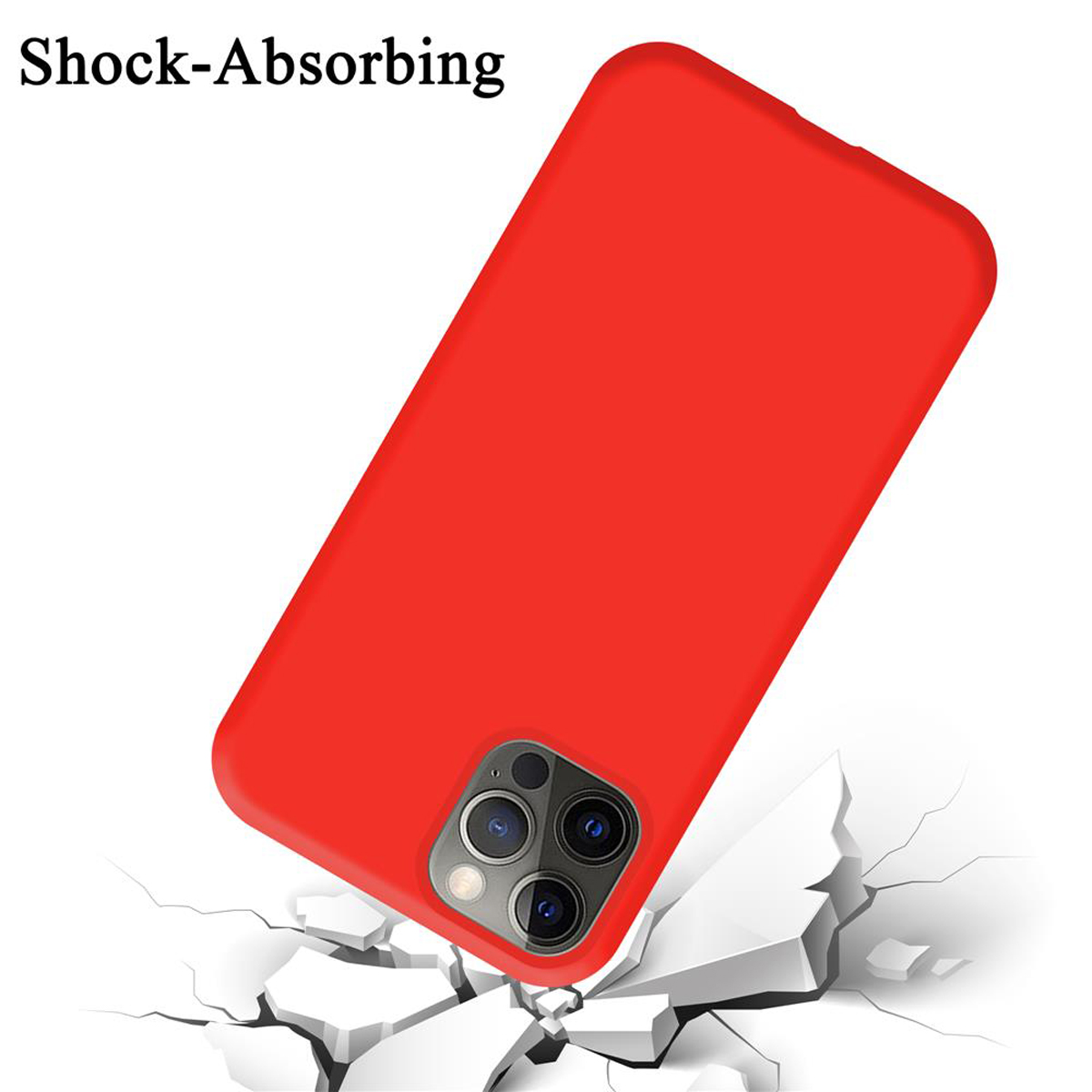 CADORABO Hülle im Apple, Backcover, ROT PRO Case MAX, Liquid Style, 12 LIQUID iPhone Silicone