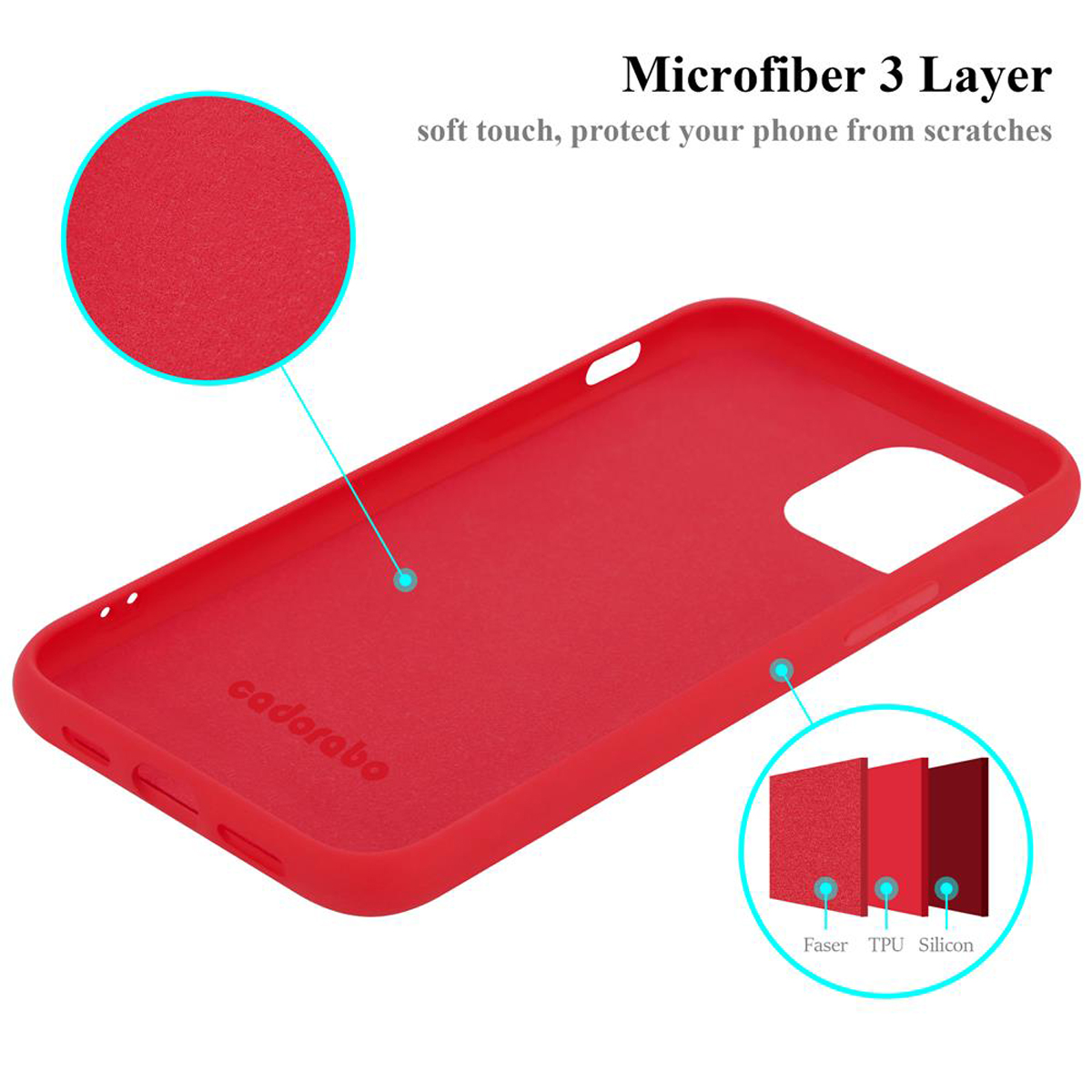 CADORABO Hülle im Case Backcover, Liquid 12 Silicone MAX, iPhone Style, PRO LIQUID Apple, ROT