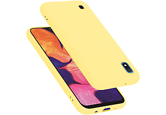 carcasa de móvil  - Funda flexible para móvil - Carcasa de TPU Silicona ultrafina CADORABO, Samsung, Galaxy A10 / M10, liquid amarillo