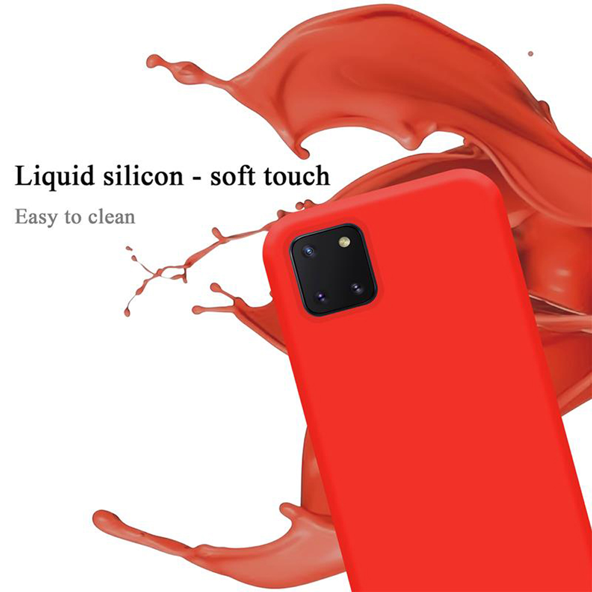 CADORABO Hülle im Liquid Galaxy LIQUID A81 Case LITE Silicone Style, / 10 NOTE / Backcover, Samsung, ROT M60s