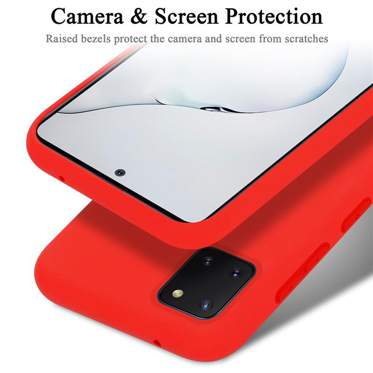 CADORABO Hülle im Liquid Galaxy LIQUID A81 Case LITE Silicone Style, / 10 NOTE / Backcover, Samsung, ROT M60s