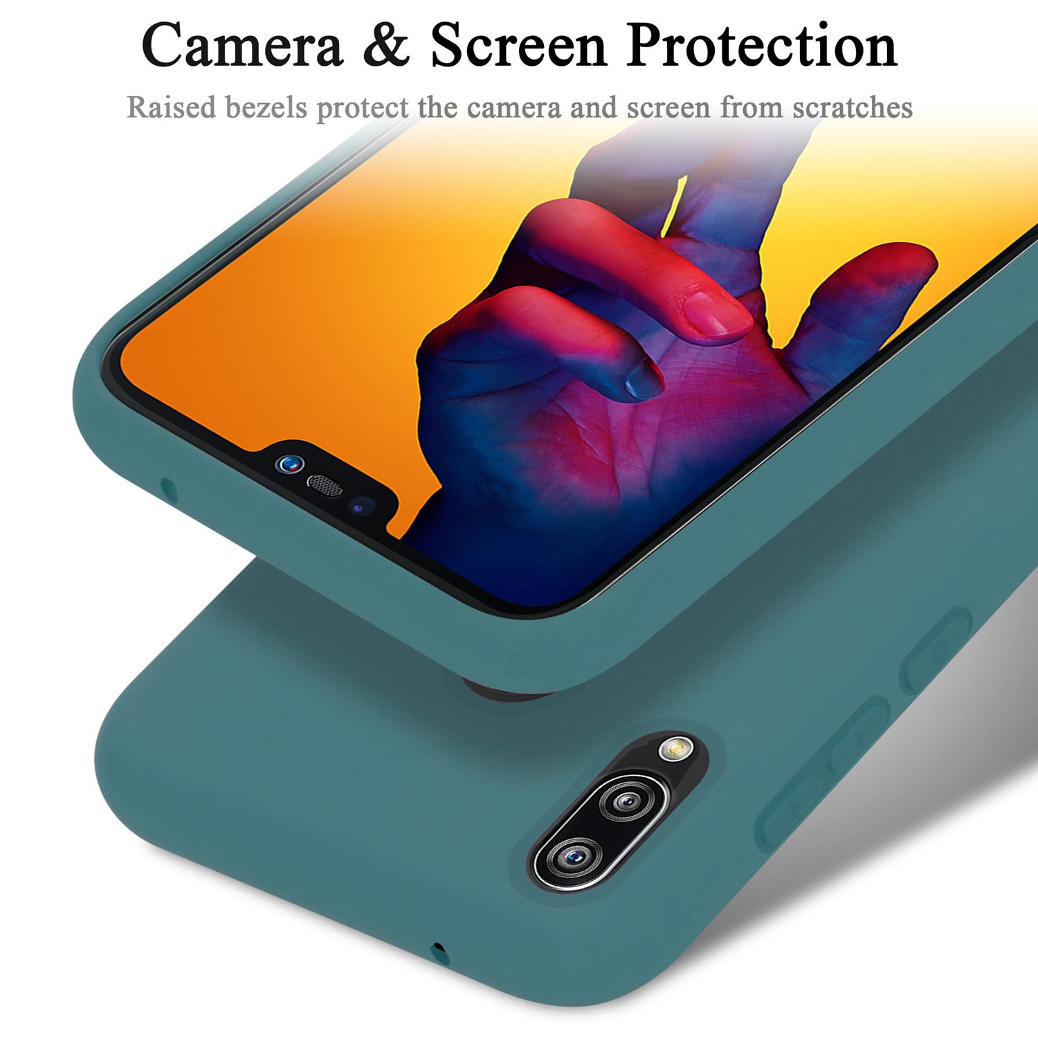 GRÜN Huawei, Hülle CADORABO Case Style, im Backcover, / NOVA LIQUID Silicone Liquid LITE 3E, 2018 P20