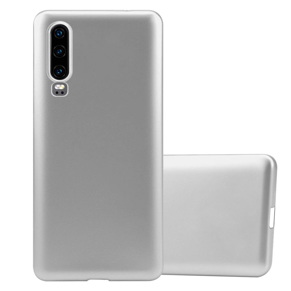 CADORABO TPU Matt Metallic Hülle, SILBER P30, METALLIC Backcover, Huawei