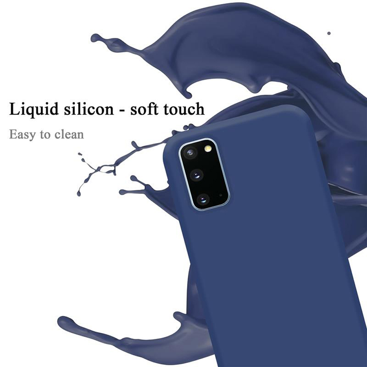CADORABO Hülle im Liquid LIQUID Samsung, S20, BLAU Case Galaxy Style, Silicone Backcover