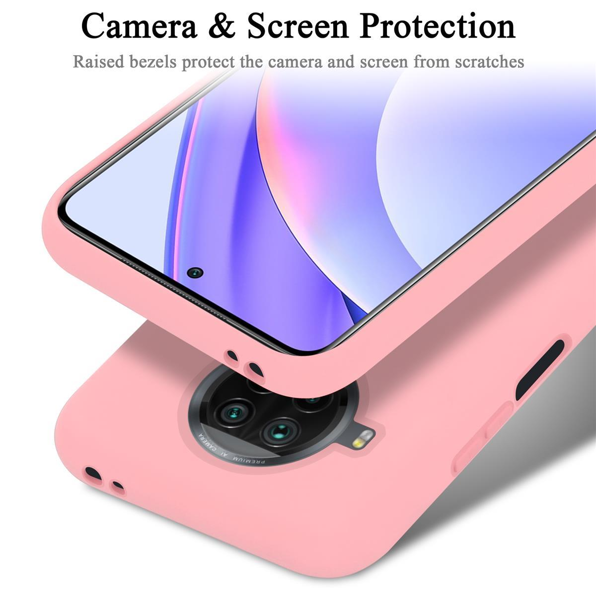 Eine rosa Handyhülle mit einem Telefon darin. Die Hülle befindet sich auf einer anderen Hülle.