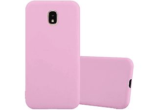 carcasa de móvil  - Funda flexible para móvil - Carcasa de TPU Silicona ultrafina CADORABO, Samsung, Galaxy J3 2018, candy rosa