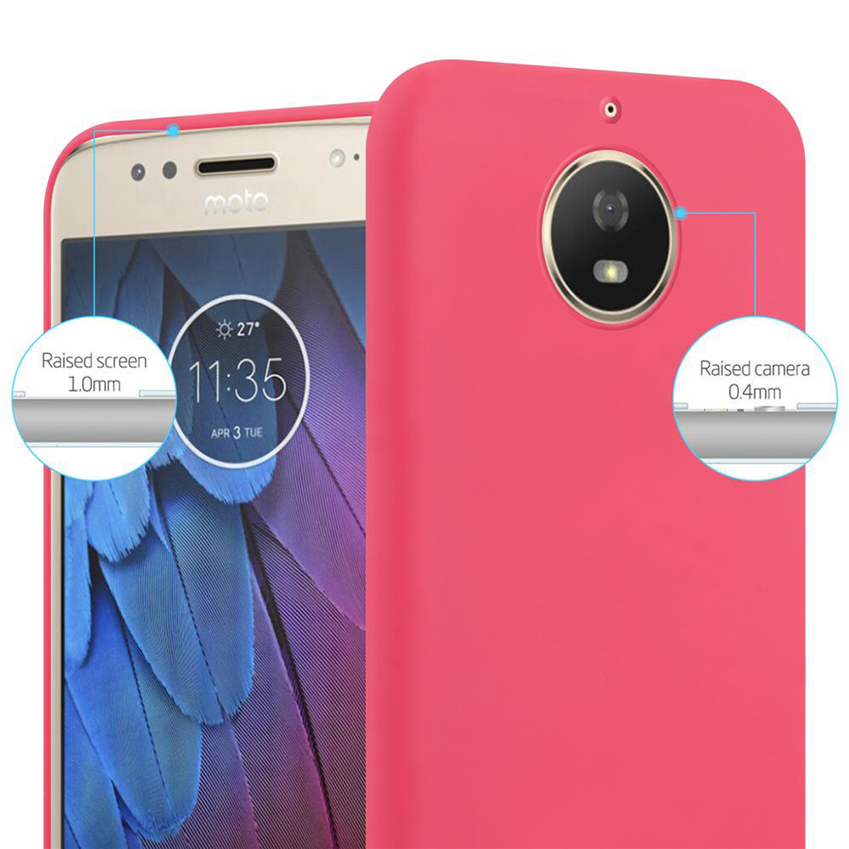 CANDY Backcover, MOTO im Candy ROT CADORABO TPU Hülle G5S, Style, Motorola,