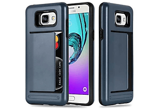 carcasa de móvil  - Funda rígida para móvil de plástico duro y TPU – Carcasa Híbrida CADORABO, Samsung, Galaxy A5 2016 -6, azul oscuro armadura