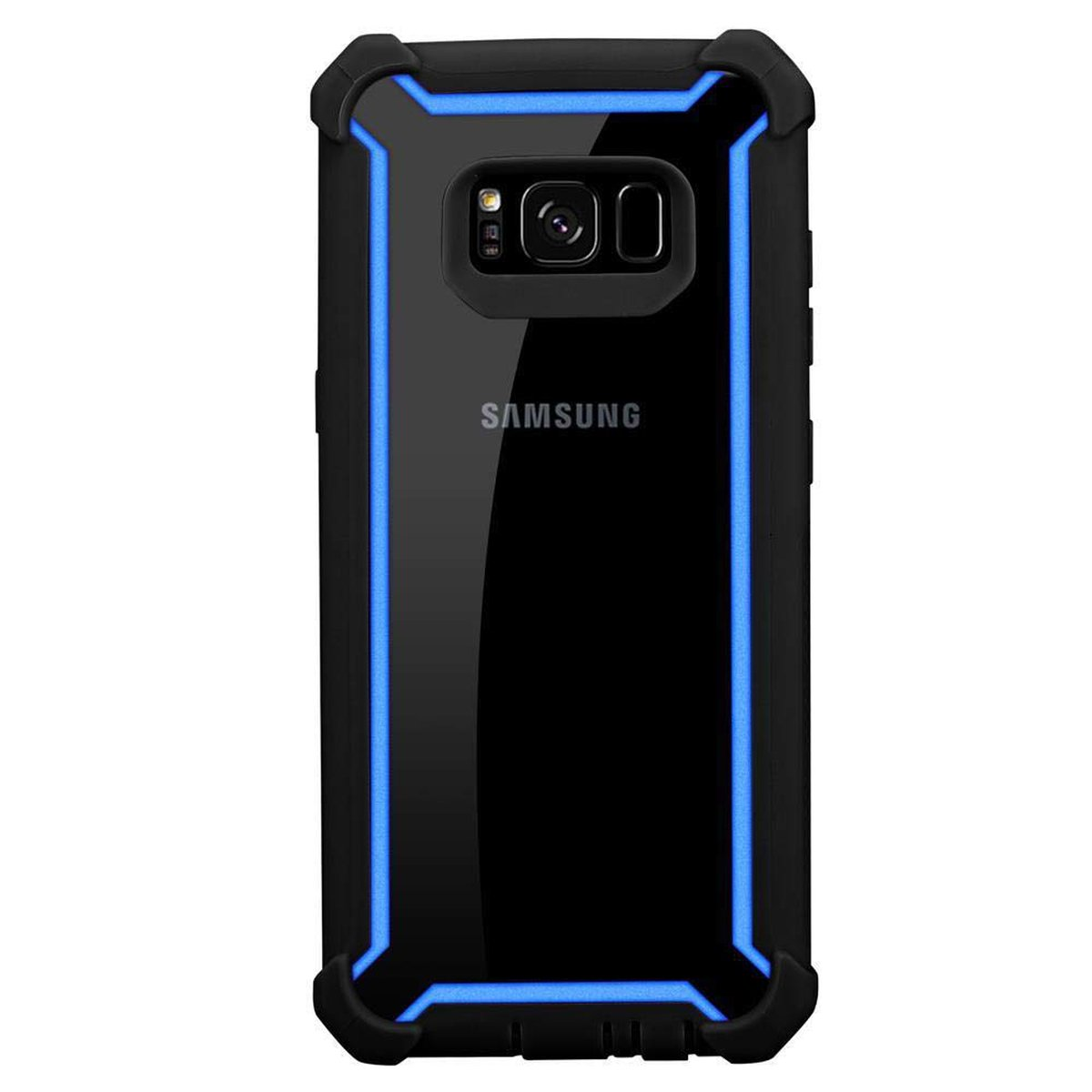 CADORABO Hybrid Schutz, 2-in-1 SCHWARZ Samsung, Backcover, Galaxy BLAU S8, Hülle