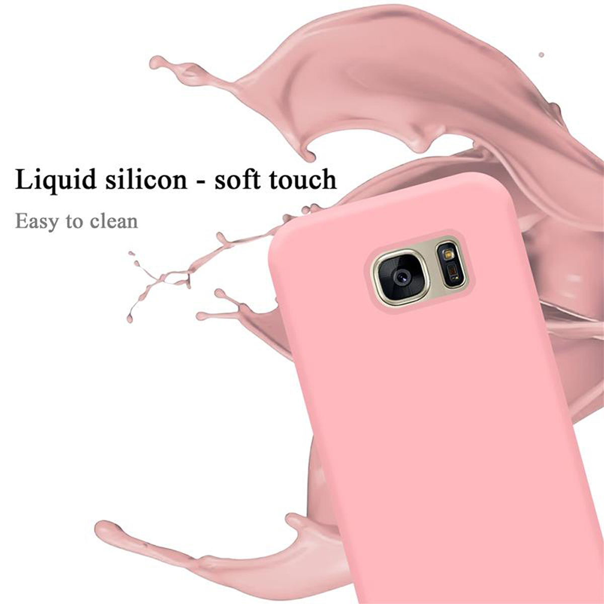 Backcover, PINK S7, Style, Hülle Silicone Liquid Samsung, Case im Galaxy LIQUID CADORABO