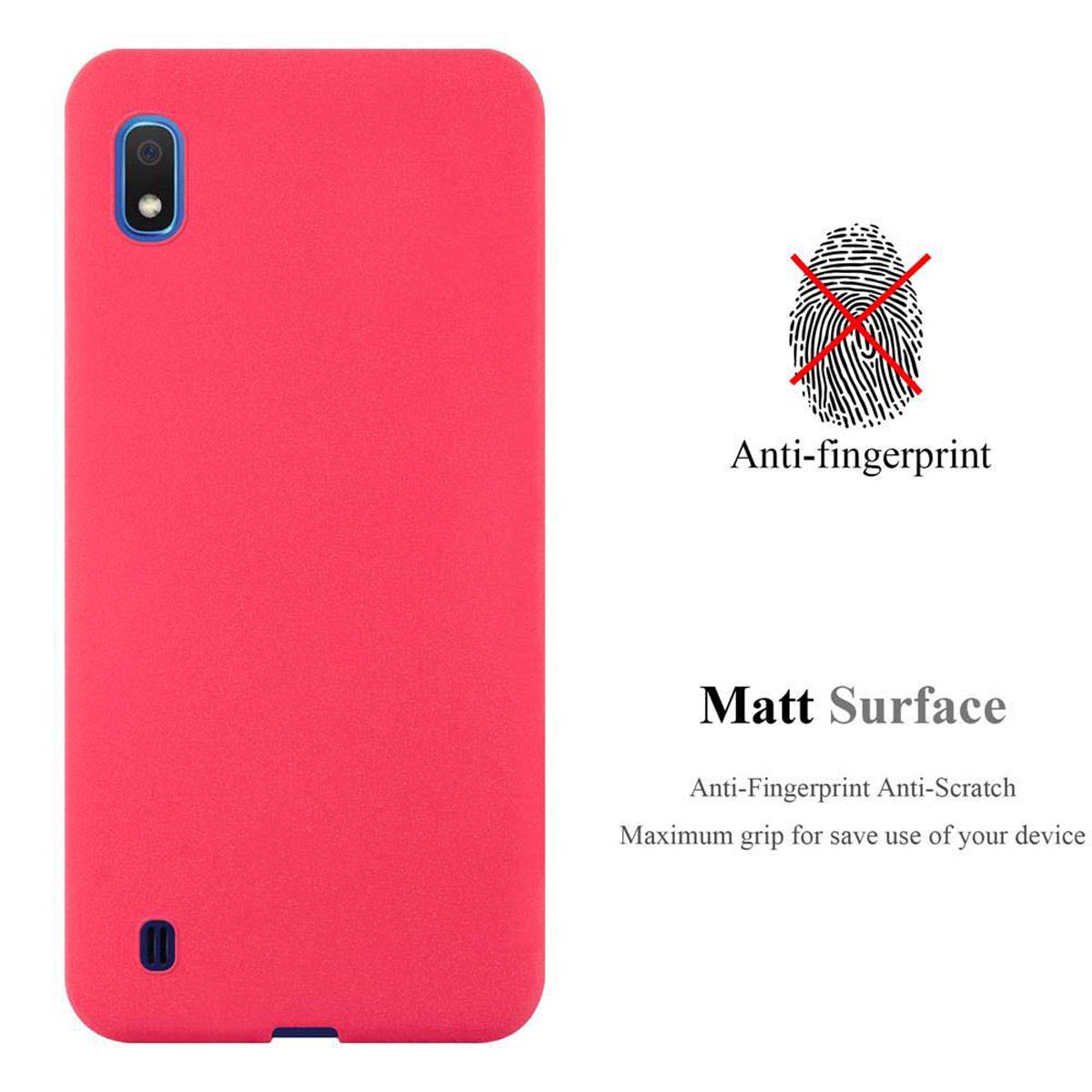 Custodia per telefono rosa con testo: Anti-impronte, Superficie opaca.