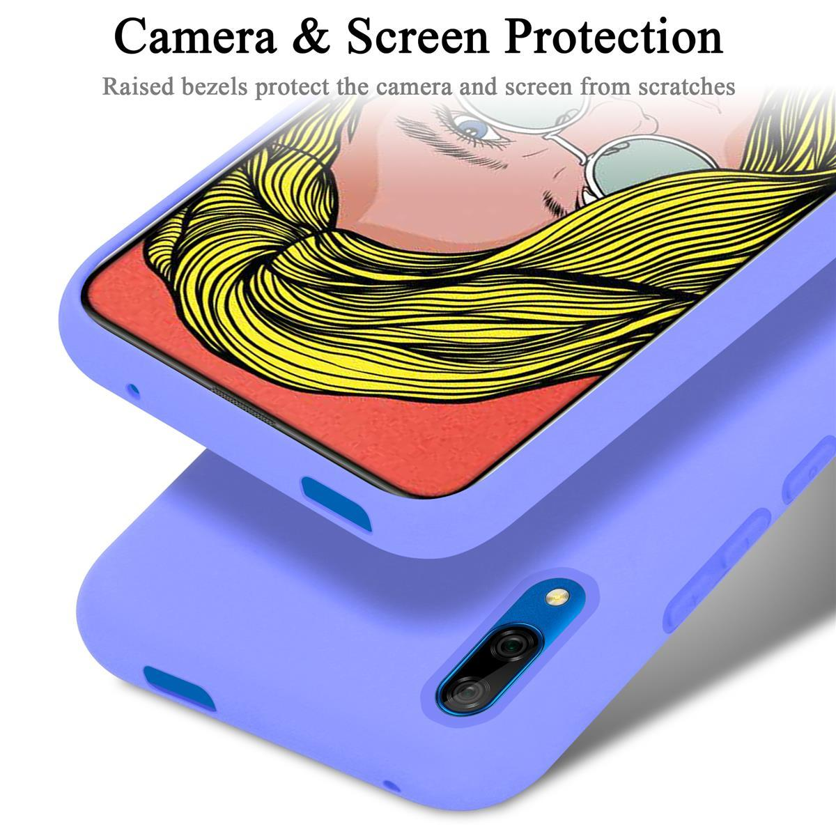 CADORABO Hülle im Liquid Silicone SMART Honor, Huawei HELL LIQUID LITE Style, P Backcover, 10 / 2019, LILA Case