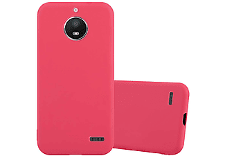 carcasa de móvil  - Funda flexible para móvil - Carcasa de TPU Silicona ultrafina CADORABO, Motorola, Moto E4, candy rojo