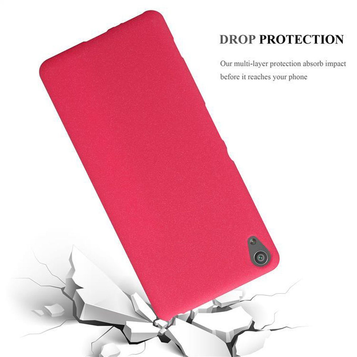 Xperia Sony, CADORABO ROT Frosted XA, Backcover, TPU FROST Schutzhülle,