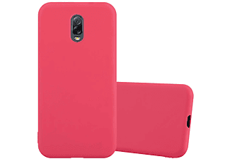 carcasa de móvil  - Funda flexible para móvil - Carcasa de TPU Silicona ultrafina CADORABO, Samsung, Galaxy J7 PLUS / C7 2017 / J7310, candy rojo