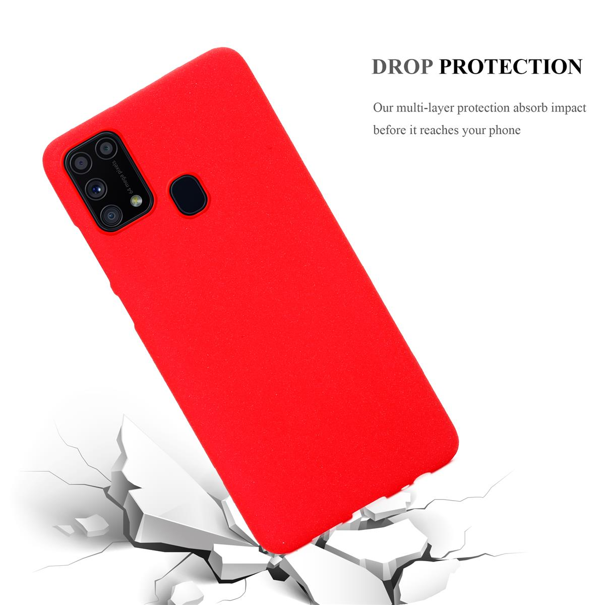 Samsung, M31, Galaxy TPU Frosted FROST CADORABO ROT Schutzhülle, Backcover,