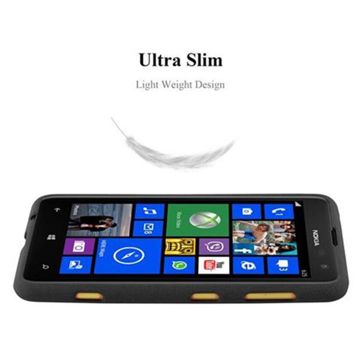 CADORABO TPU Frosted Schutzhülle, Backcover, Nokia, 625, SCHWARZ Lumia FROST