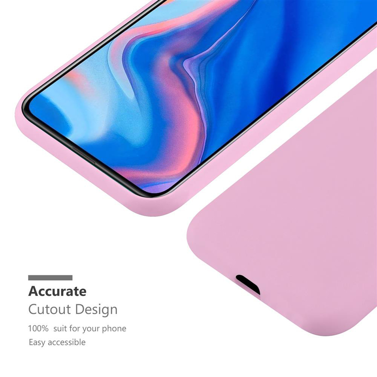 CADORABO Y9 PRIME 2019 Huawei, Enjoy SMART Style, Candy TPU ROSA Hülle Z CANDY P PLUS, im 10 / / Backcover,