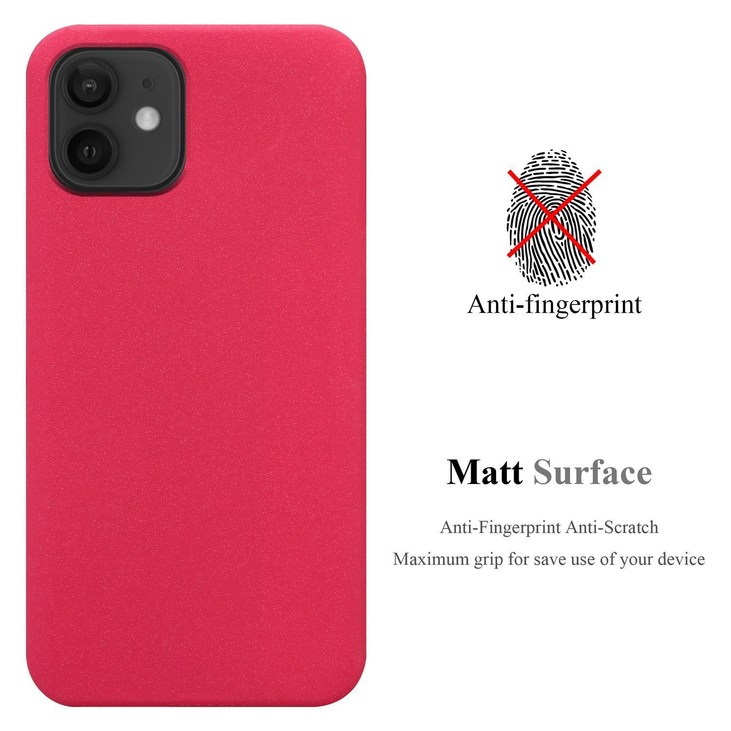 Custodia per telefono rossa con superficie opaca, anti-impronta e antigraffio.