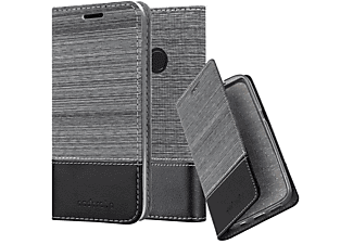 carcasa de móvil  - Funda libro para Móvil - Carcasa protección resistente de estilo libro CADORABO, Xiaomi, Mi A2 LITE / RedMi 6 PRO, gris negro