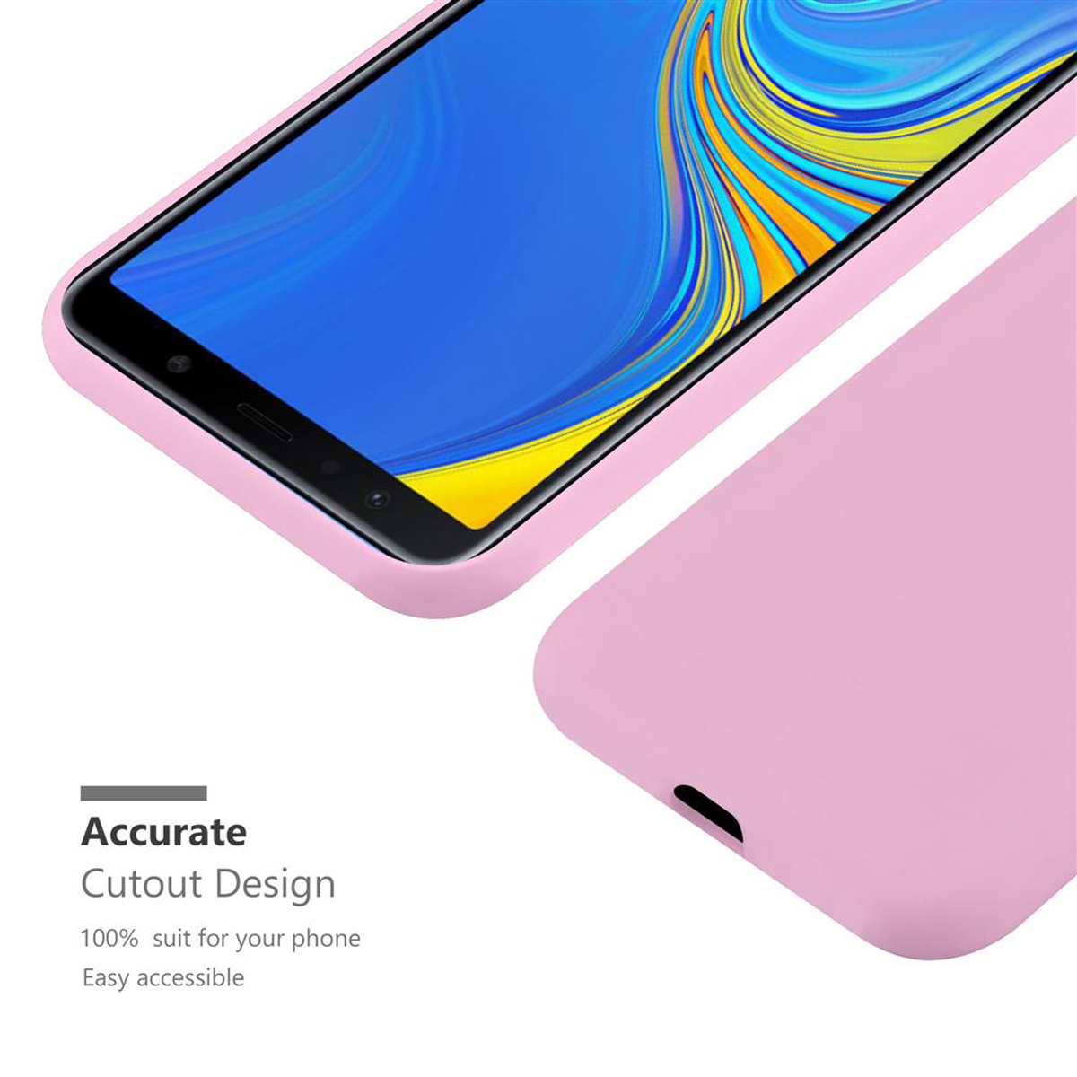 A7 Backcover, TPU CANDY Silikon Hülle, Samsung, 2018, Galaxy CADORABO ROSA Candy