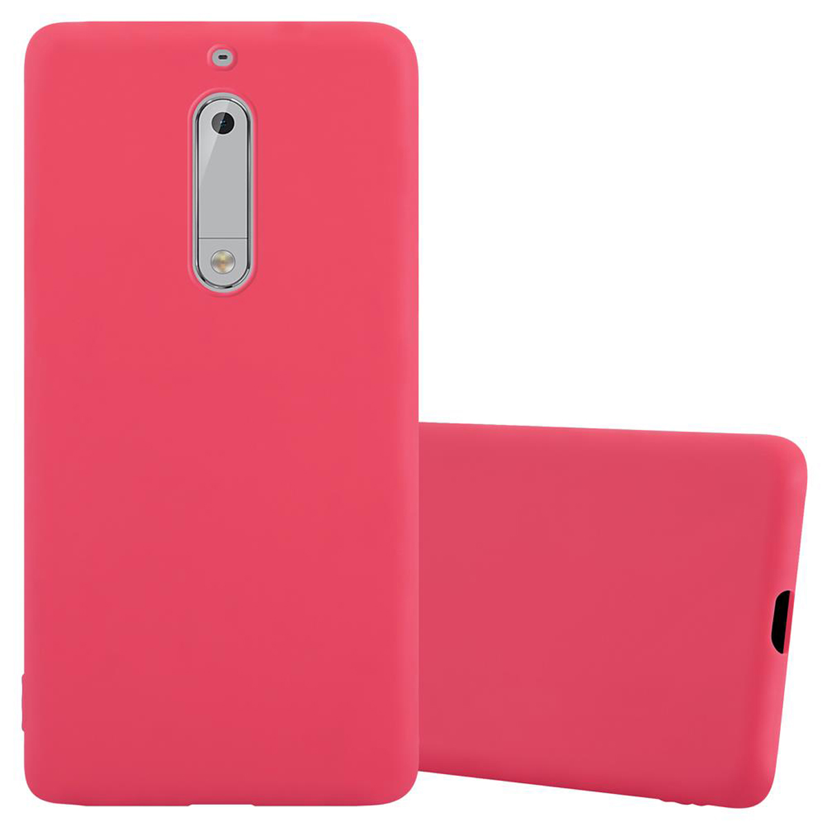 CADORABO Hülle im Candy Style, ROT 5 TPU 2017, CANDY Backcover, Nokia