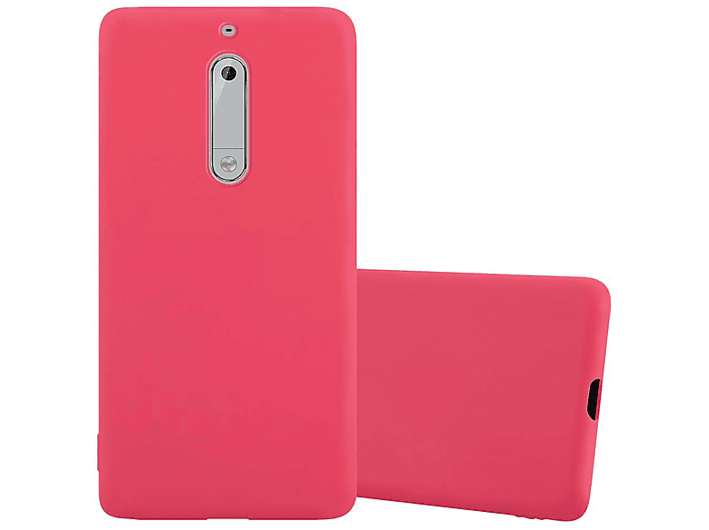 CADORABO Hülle im TPU Candy Backcover, 5 CANDY ROT Style, Nokia, 2017