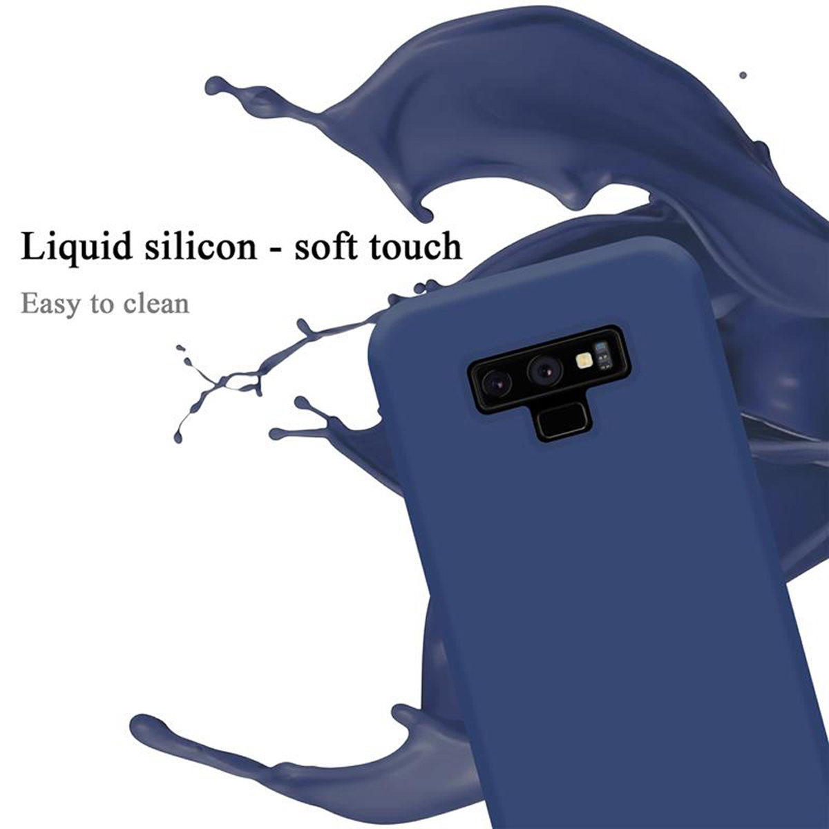 CADORABO Hülle im Liquid Silicone LIQUID Backcover, NOTE Galaxy Case Samsung, 9, BLAU Style