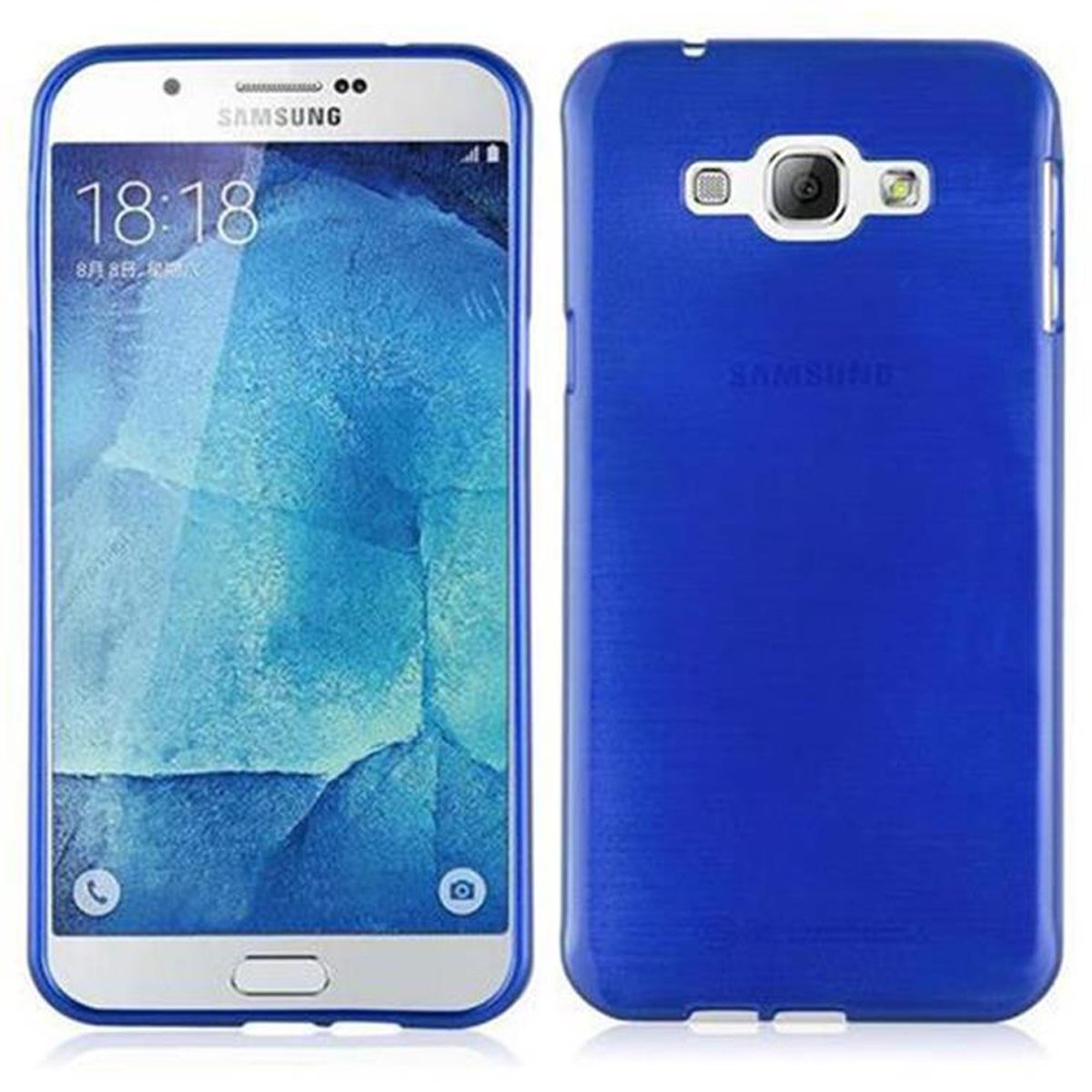 CADORABO TPU Brushed BLAU Samsung, Backcover, 2015, A8 Galaxy Hülle