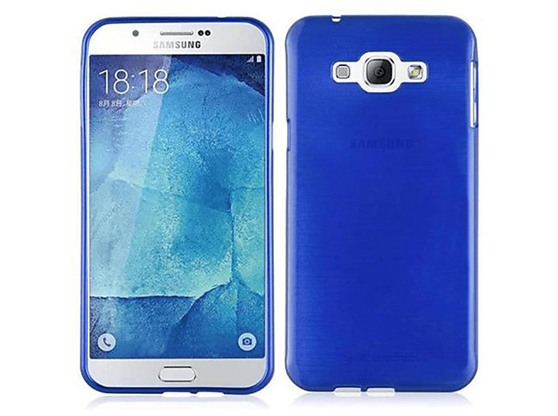 CADORABO TPU Brushed Hülle, 2015, Galaxy A8 Backcover, BLAU Samsung