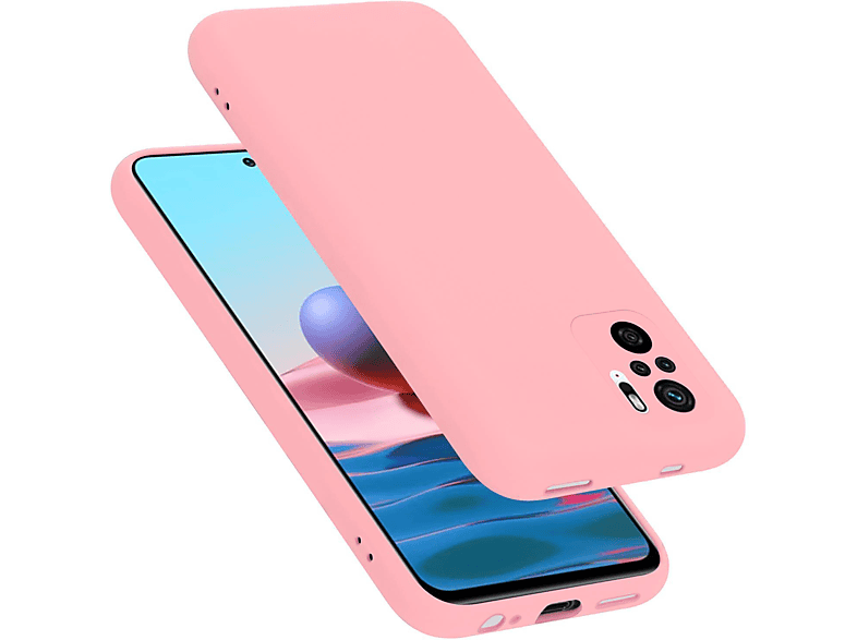 CADORABO Hülle im Liquid Silicone Case Style, Backcover, Xiaomi, RedMi NOTE 10 4G / RedMi NOTE 10S, LIQUID PINK