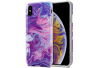 carcasa de móvil  - Funda flexible para móvil - Carcasa de TPU Silicona ultrafina CADORABO, Apple, iPhone XS MAX, mármol rosa púrpura no. 19
