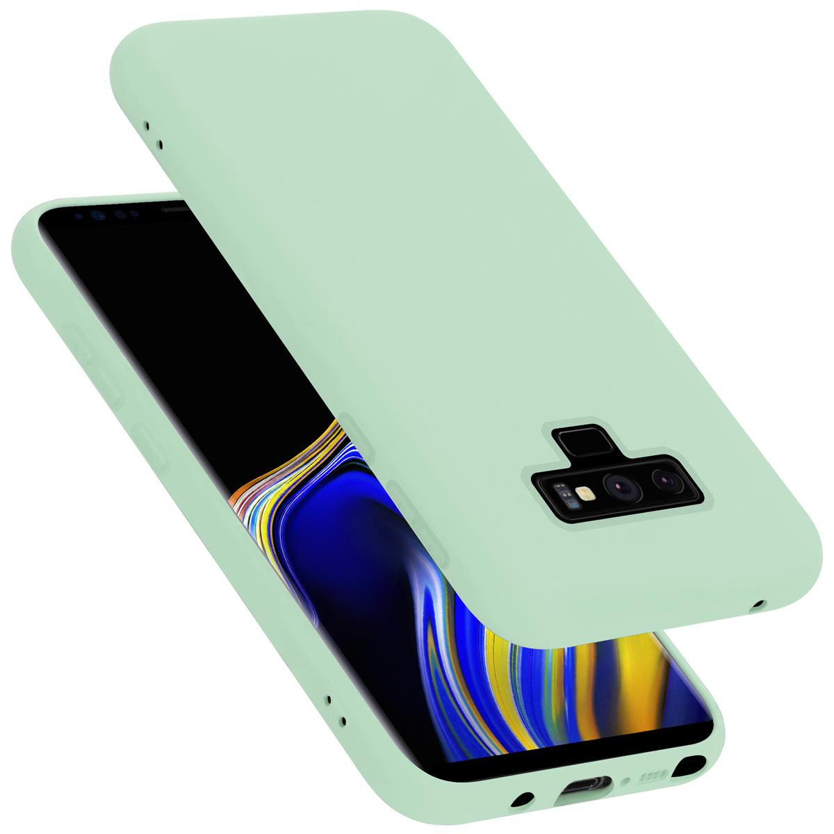 CADORABO Hülle im Liquid Silicone GRÜN Samsung, Galaxy Case Backcover, HELL 9, LIQUID NOTE Style